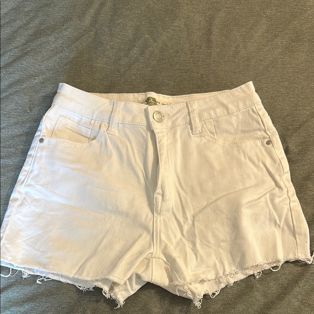 High Rise White Shorts